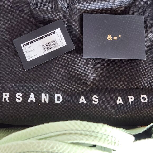 NWT Mint Python Embossed Leather Half Tote Work Bag Ampersand As Apostrophe - Picture 9 of 12